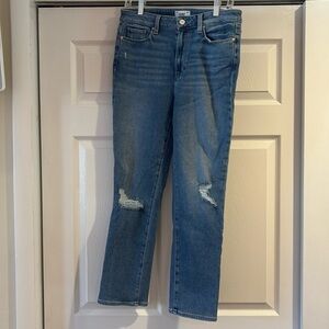 Paige Cindy straight leg jeans, cropped length, size 30